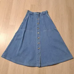 GUESS デニム Aライン ロング スカート