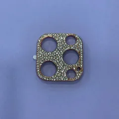 iPhone12 ProMaxカメラレンズカバー（ラインストーン付き）ピンクゴールド　cam-017【M】