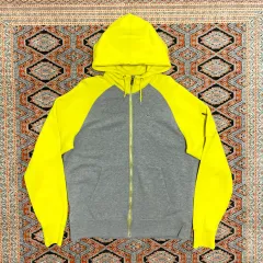 ナイキ スモールロゴ ライム バイカラー ジップアップ WHO フードジップアップ メンズ XL