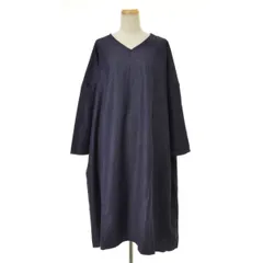 【D*g*y】インディゴ Vネック ワイドロング長袖ワンピース