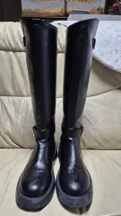 ブラック ロング ブーツ 厚底 レディース ブーツ