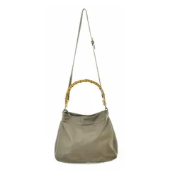 【GIANNINOTAROCAROLJ.】2WAY バンブーハンドル レザーバッグ