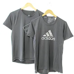 アディダス adidas タグ付き カットソー Tシャツ 半袖 スポーツウエア ロゴプリント 2点 2着 セット おまとめ OT 黒 1020