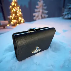 【新品・正規品・お買い得！】ヴィヴィアンウエストウッド 三つ折財布 BLACK 無光沢 8【値下げOK】