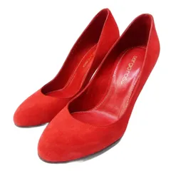 セルジオロッシ Sergio rossi パンプス スエード レザー ハイヒール プレーントゥ 34 約21.5cm 赤 レッド IBO79 0912