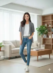 トミーヒルフィガー ケーブル ニット 半袖 カーディガン グレー