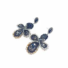 スワロフスキー SWAROVSKI ピアス ビジュー 両耳用 黒 ブラック /UD