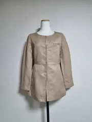 J134 ベージュ ノーカラージャケット