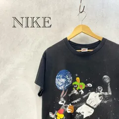 90s USA製 NIKE LOONEY TUNES SPACE JAM Michael Jordan ヴィンテージ Tシャツ ジョーダン トップス L ブラック 両面プリント  メンズ ファッション _201023