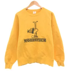 ジーユー GU ピーナッツ PEANUTS スヌーピー スウェットシャツ トレーナー M 黄 イエロー 長袖 ラグラン プリント /TZ ■GY12