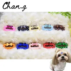ドットリボンピン　/ 犬　犬用ヘアピン　ヘアピン　コームピン　ヘアアクセサリー　ヘアクリップ　トリミング　ドッグピン　トップノット　ベビー　キッズ　Chan.g. チャンジー