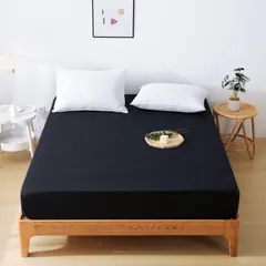 吸水速乾シーツ 厚さ5~30cmのマットレスに適用 ボックスシーツ （シングル100×200cm） ベッドシーツ 抗菌防臭マットレスカバー 洗えるベッドカバー 着脱簡単 HEVUMYI 敷き布団カバー 防ダニ 柔らかな触感 ブラック