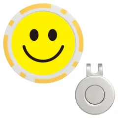 ゴルフ マーカー おもしろ スマイル シリーズ ニコちゃん 笑顔 チップマーカー マグネット 台座セット ハットクリップ式 ラウンド用品 うける 参加賞 ネタ おしゃれ グランドゴルフ コンペ 盛り上がる 景品