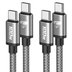 USB C ケーブル【2M/2本 PD対応 100W/5A 超急速充電】USB タイプc 断線防止 高速データ転送 ナイロン編み USBC to USBC 充電ケーブル iPhone 16 15 Pro Max Samsung Galaxy S25 S24 G