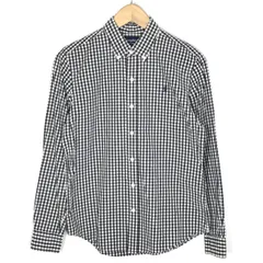 【倉吉店】 中古 GYMPHLEX | ジムフレックス 長袖シャツ コットンオックスフォード ボタンダウンシャツ チェック ｻｲｽﾞ:14 J-0872 【112】