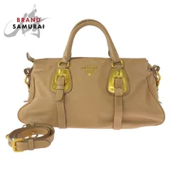 美品 PRADA プラダ ベージュ ゴールド金具 レザー BN1903 ハンドバッグ ショルダーバッグ 2WAY レディース 500733【中古】