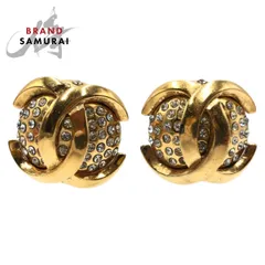 美品 CHANEL シャネル ヴィンテージ ココマーク ゴールド メタル/ラインストーン イヤリング レディース 502147【中古】