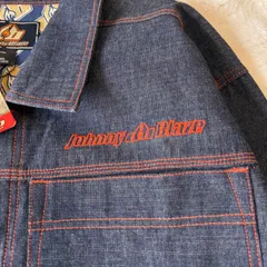 Johnny Blaze デニムジャケット L RAW DENIM オーバーサイズ バック刺繍ロゴ ビッグシルエット インディゴ ストリート　新品タグ付きのサムネイル