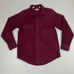 L.L.Bean バーガンディ ツーポケット フランネル シャツ L