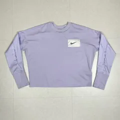 ナイキ NIKE ライトパープル ドライフィット ショート クルーネック 長袖 Tシャツ S (80)