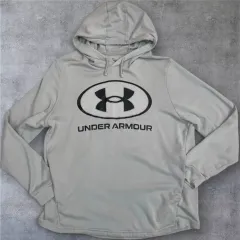 アンダーアーマー UNDER ARMOUR アンダーアーマー ライトグレー ビックロゴ フード Tシャツ XXL
