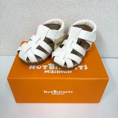 【065-a】Miki House　HOT BISCUITS　サンダル　14.5cm　白　ミキハウス　ホットビスケッツ　ベビー　キッズ