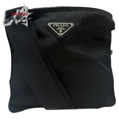 PRADA プラダ テスート 三角ロゴプレート ブラック シルバー金具 ナイロン ショルダーバッグ サコッシュ レディース S1-00013【中古】