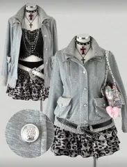 現物) y2k ニット ジップアップ ジャケット ヴィンテージ 量産型地雷系 パンク ユニセックス ギャル