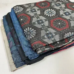 大島紬 着物 正絹 5着 着物まとめ売り リメイク材料 m-941