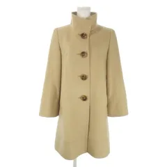 ミッシェルクラン MICHEL KLEIN コート 38 ベージュ スタンドカラー ロング丈 /AO2 ■GY58