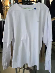 Off-White 白 レイヤード 長袖 Tシャツ
