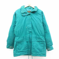 古着 エディーバウアー 長袖 ダウン ジャケット パーカー レディース 90年代 90s ゴアテックス 青緑 25dec18