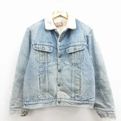 L/古着 シアーズ 長袖 デニム ボア ジャケット メンズ 80年代 80s 紺 25dec18