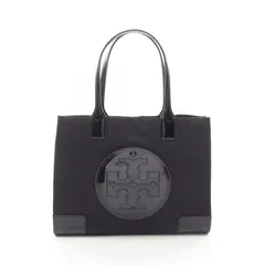 トリーバーチ Tory Burch トートバッグ ELLA PATENT SMALL TOTE エラ パテント スモール 90482001 ブラック ナイロン パテントレザー トートバッグ レディース 新品