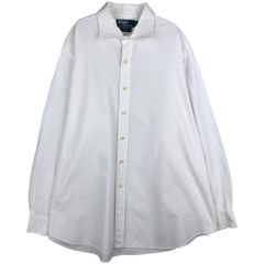 90s ポロラルフローレン ワイドカラー コットンシャツ 43-86 白 無地