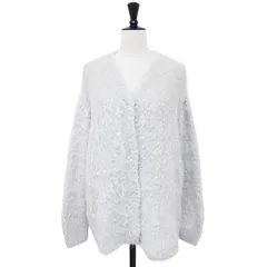 美品 Snidel スナイデル カーディガン ライトグレー サイズ:FREE 24秋冬 シャギー ラメ カーディガン / Vネック ニット 長袖 ローゲージ トップス セーター 羽織り【レディース】