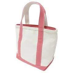 【新品同様】L.L.Bean エルエルビーン バッグ / ボート アンド トート バッグ / コットン キャンバス ジップトップ / アイボリー ピンク ミネラルレッド / USA製 / ブランド カバン【レディース】