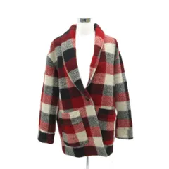 ザラ トラファルック ZARA Trafaluc コート ショールカラー ミドル丈 XSマルチカラー  赤 レッド チェック柄 /HO15 ■GY58