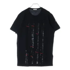 MONCLER (モンクレール) MAGLIA TEE フロントプリント クルーネック 半袖Tシャツ ブラック F10918C73710 8390T