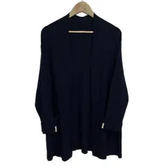 Rose Tiara(ローズティアラ) カーディガン サイズ42 L レディース美品  - ダークネイビー 長袖/パール/ロング丈