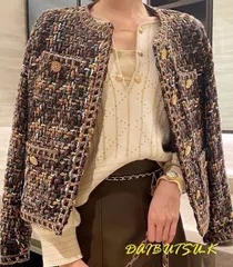 ツイード ジャケット 韓国ファッション セレモニー 2色 S~XL
