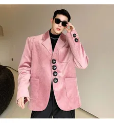 テーラードジャケット 長袖 ベルベット 黒色 大きなボタン