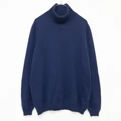 Settefili Cashmere　セッテフィーリカシミア　ニットトップス　タートルネック　カシミヤ　シルク　ネイビー　イタリア製　メンズ　48　b00357のサムネイル