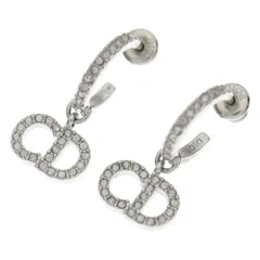 DIOR (ディオール) CDロゴ ラインストーン フープピアス シルバー GP