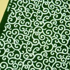 1m　88217-3-1 深緑 唐草模様 生地 深緑 獅子舞 和柄 布 衣装 飾り スケアー 綿 伝統柄 風呂敷 布地 110cm幅