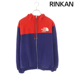 グッチ ×ノースフェイス THE NORTH FACE  21AW  671462 XJDRN ロゴプリントバイカラージップアップパーカー メンズ S