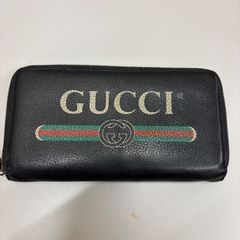 GUCCI ラウンドファスナー長財布 レザー シェリーライン ヴィンテージ