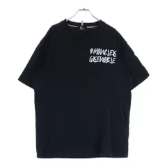 MONCLER (モンクレール) 21AW LOGO PRINT SS T-SHIRT G20978C00001 フロントロゴプリントクルーネック半袖Tシャツカットソー ブラック