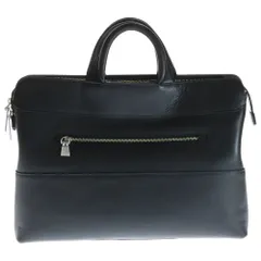 ANIARY (アニアリー) ファスナー付き ブリーフバッグ ビジネスバッグ レザー ブラック 36-01000