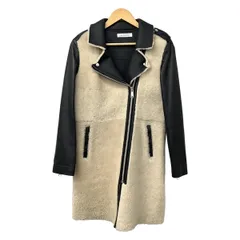 ELFORBR(エルフォーブル) コート サイズ38 M レディース美品  - アイボリー×黒 長袖/ムートン/秋/冬